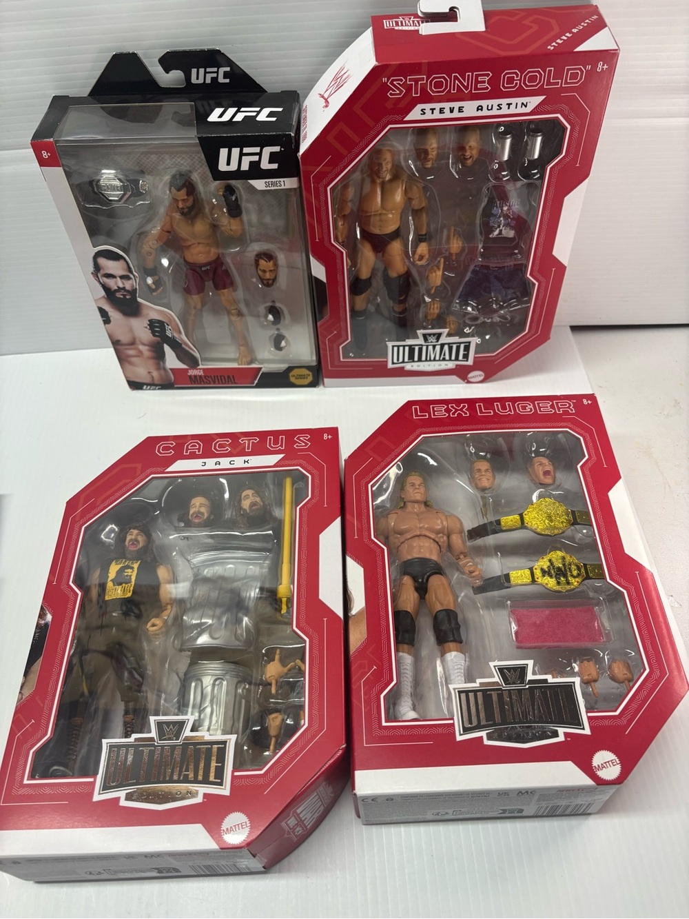 WWE Ultimate Edition Stone Cold Austin Cactus Jack Lex Luger UFC Masvidal Lot 4